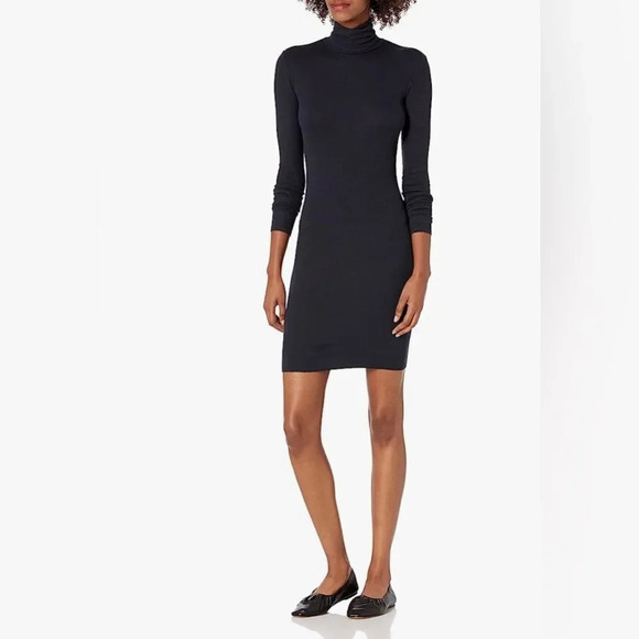 Enza Costa Stretch Silk Rib Long Sleeve Turtleneck Mini Dress small - Picture 12 of 12